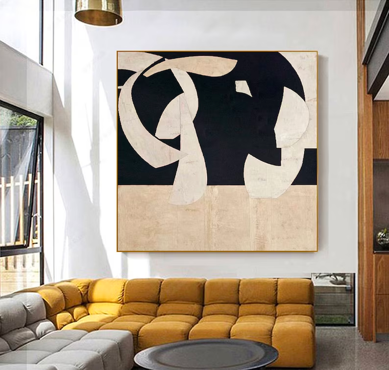 Elegant Minimalist Abstract Oil Painting for Modern Home Décor