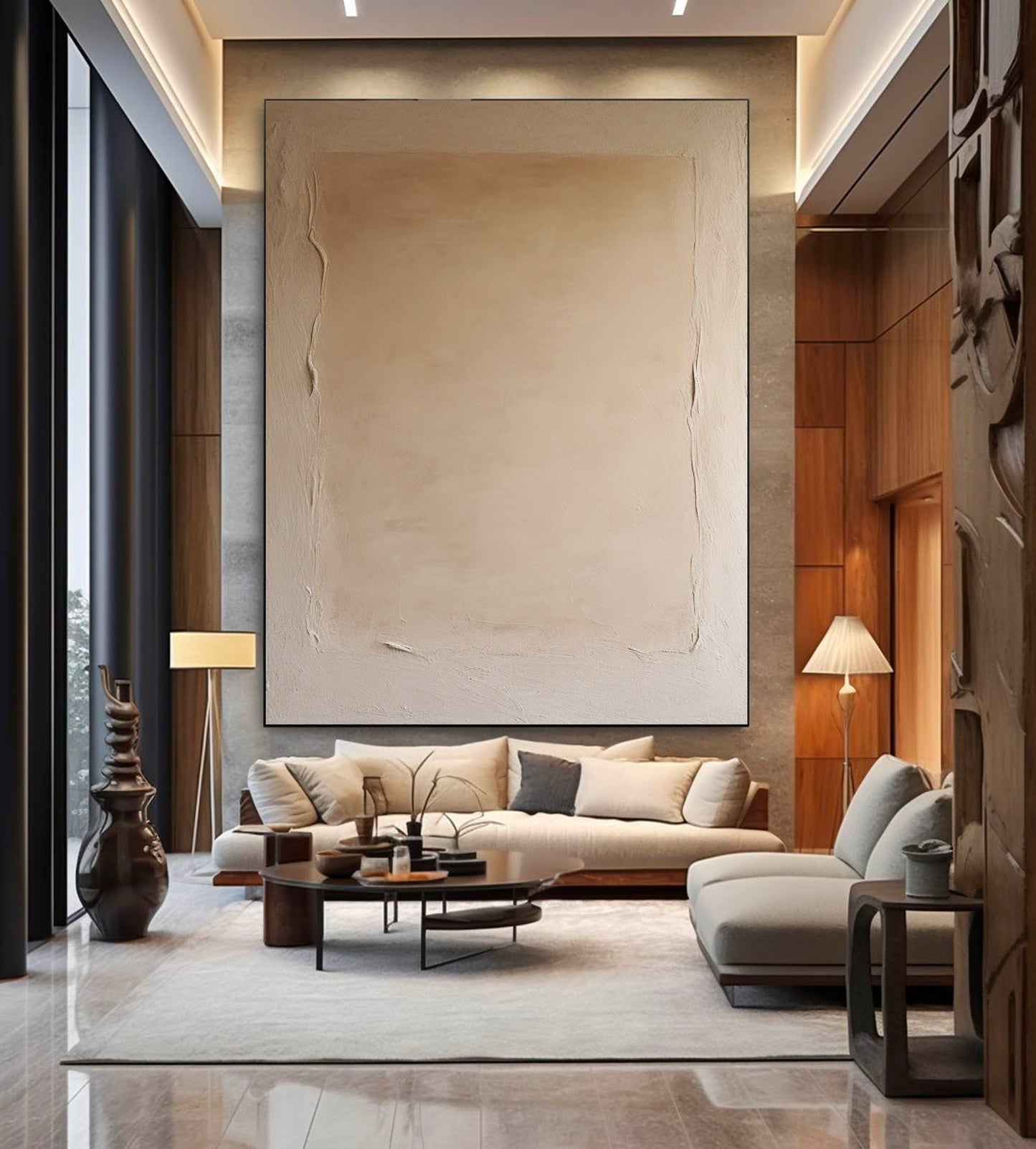 Elegant Minimalist Abstract Oil Painting for Modern Home Decor