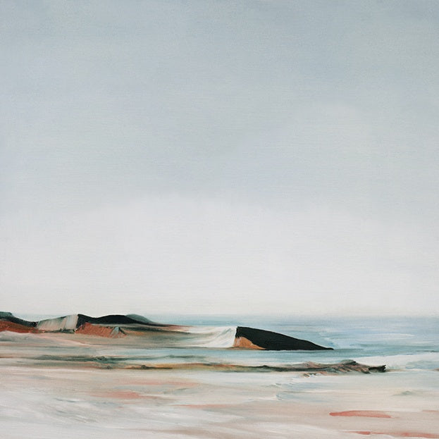 Serene Coastal Landscape Oil Painting for Tranquil Home Decor