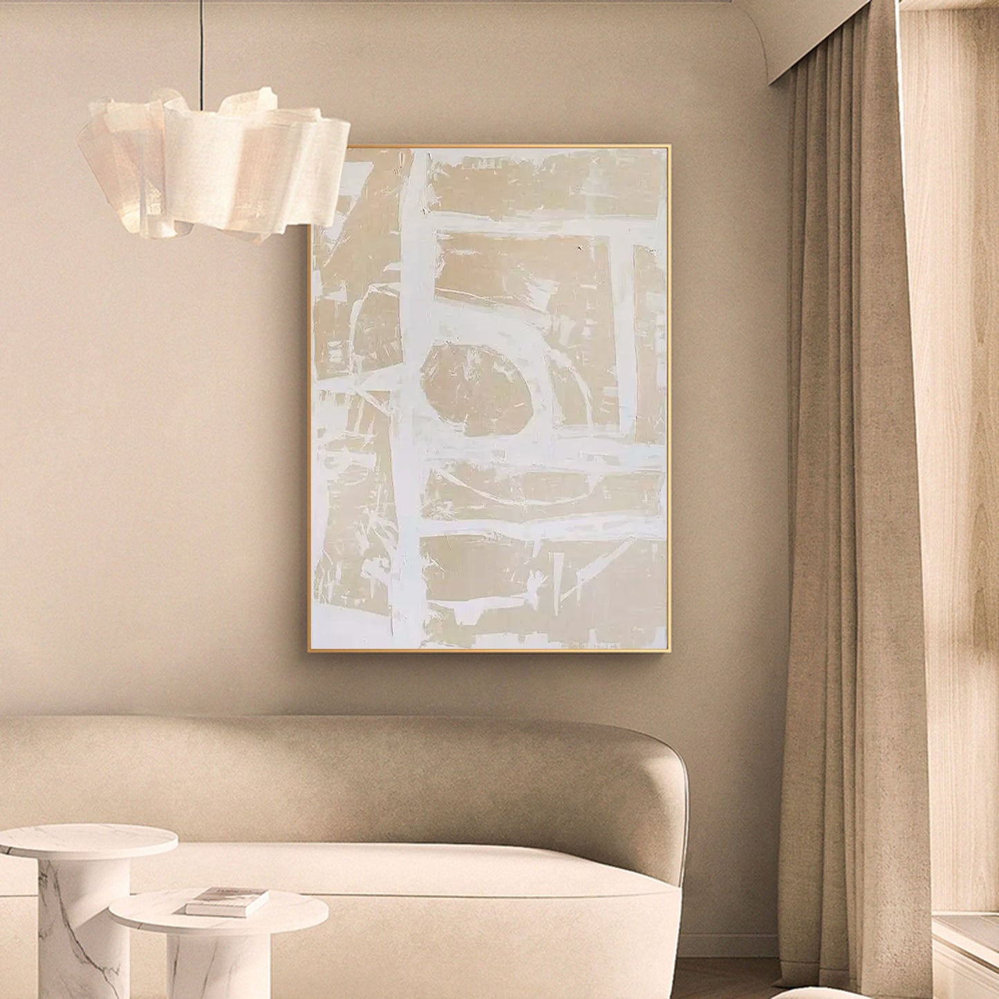 Elegant Minimalist Abstract Oil Painting for Modern Home Decor