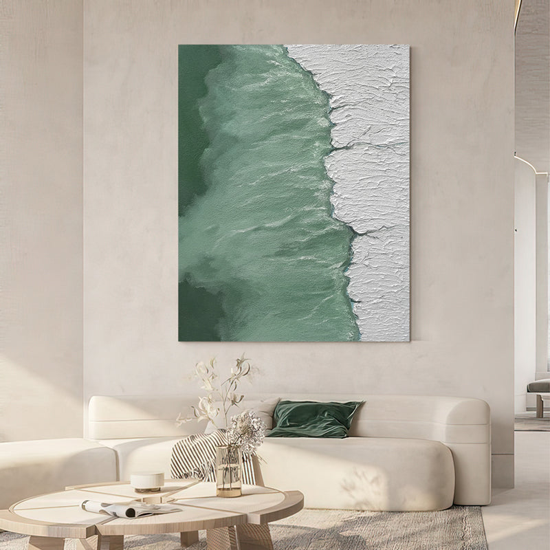 Aerial Coast Waves Beach Oil Painting 265PW