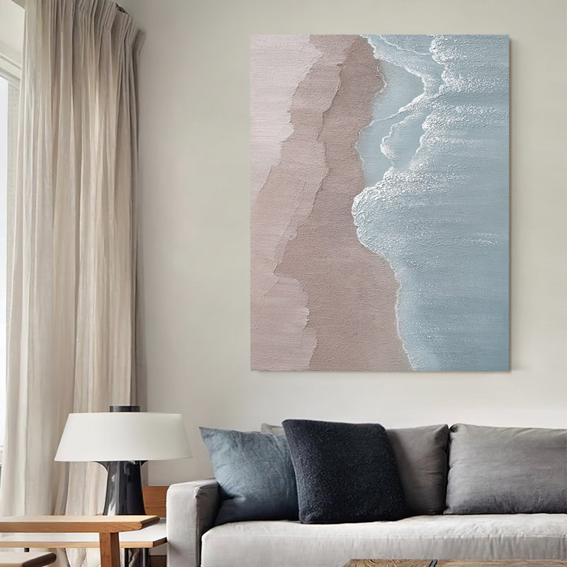 Aerial Coast Waves Water Layer Oil Painting 267PW