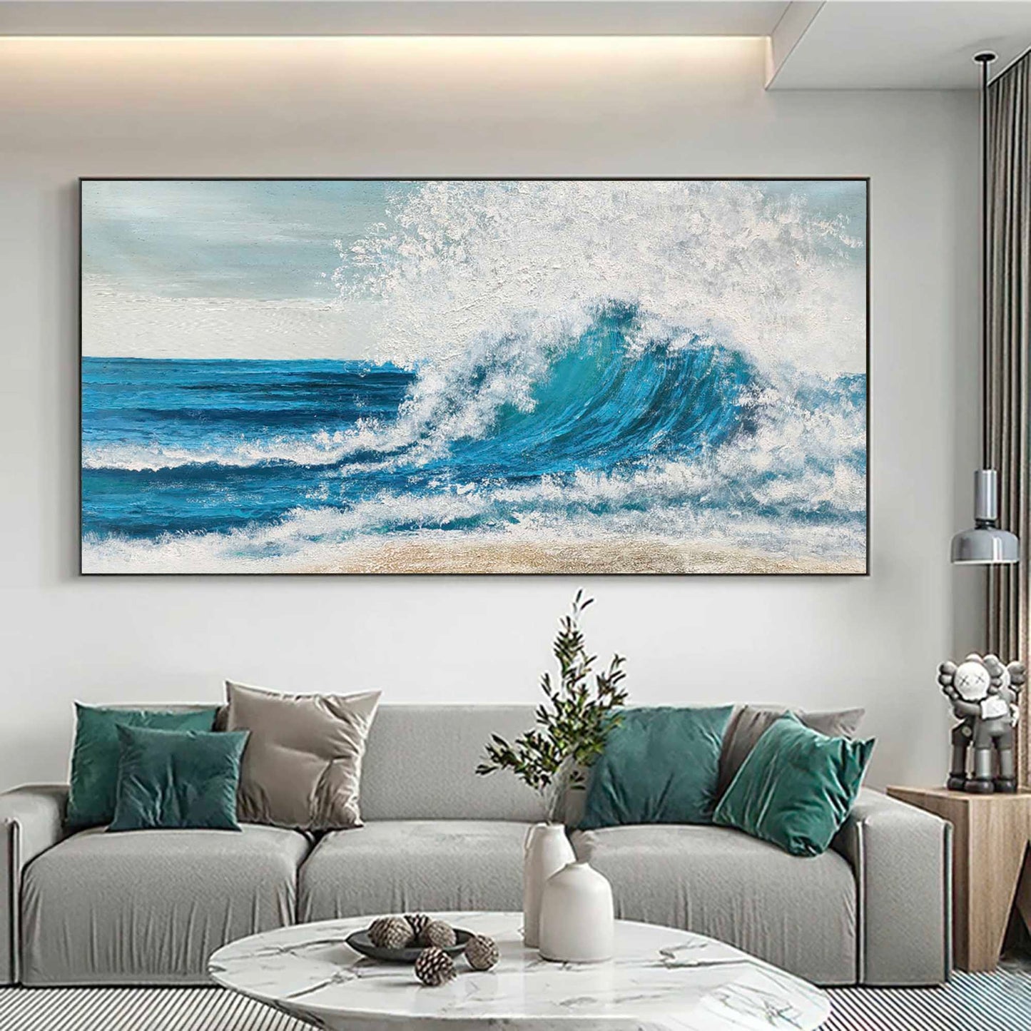 Stunning Ocean Wave Painting for Minimalist Beach Decor