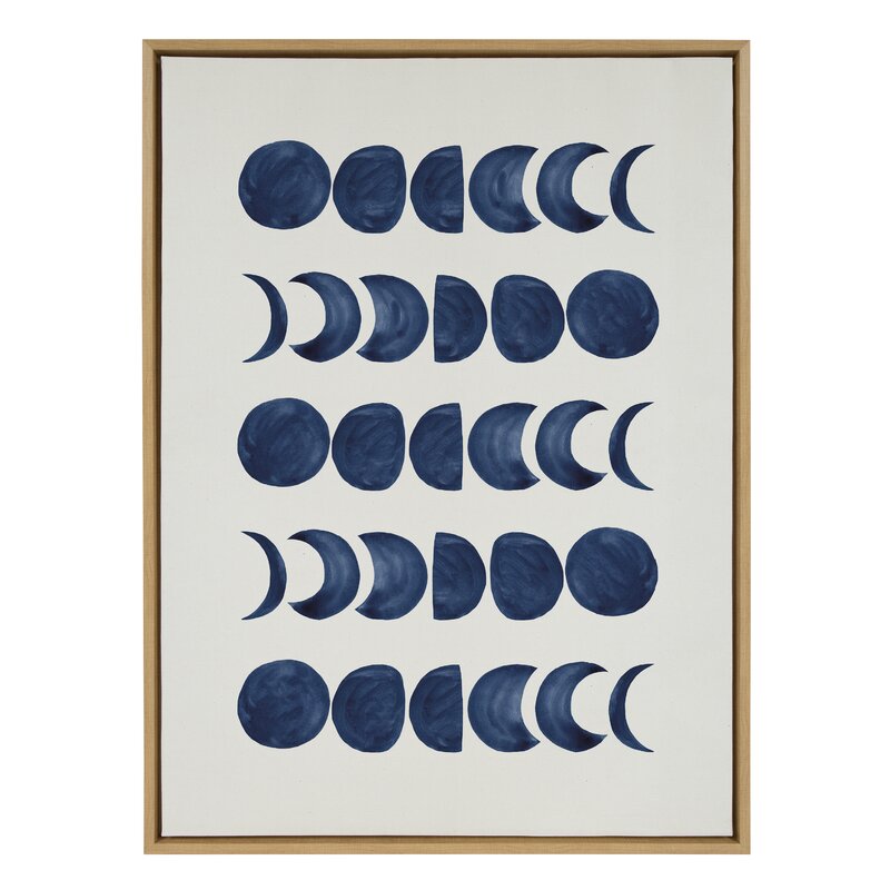 Moon Phases Canvas Art - Elegant Floater Frame Print for Modern Home Decor