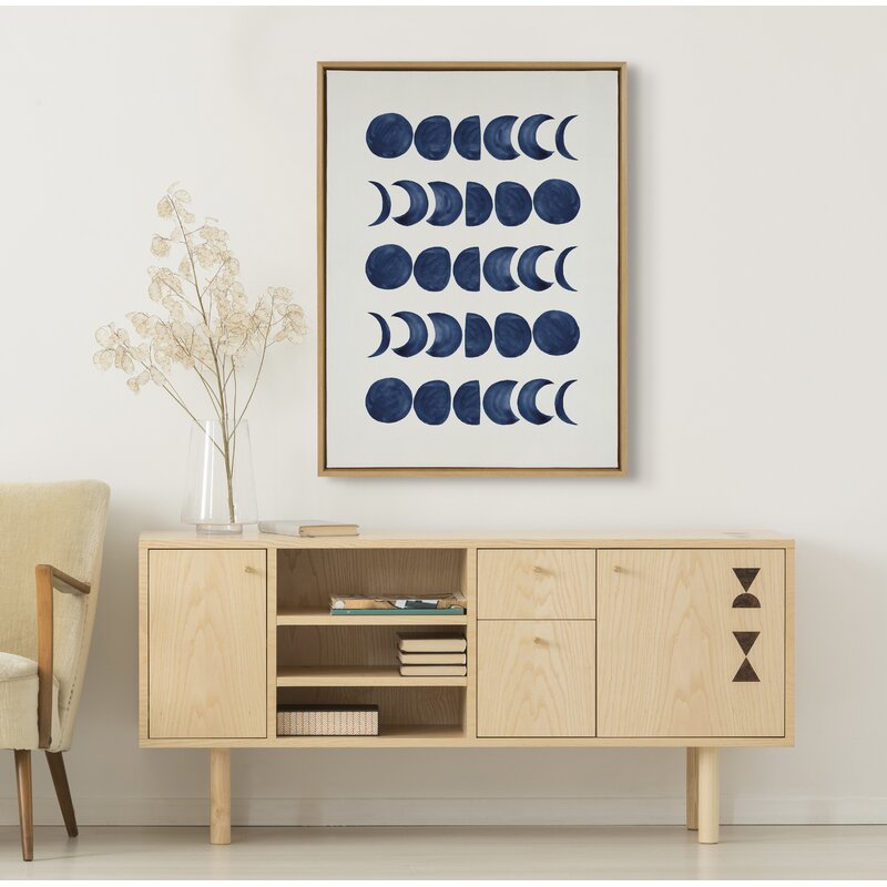 Moon Phases Canvas Art - Elegant Floater Frame Print for Modern Home Decor