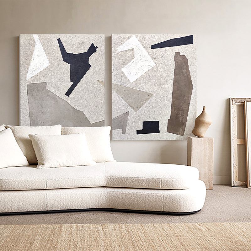 Modern Minimalist Geometric Oil Painting for Contemporary Decor