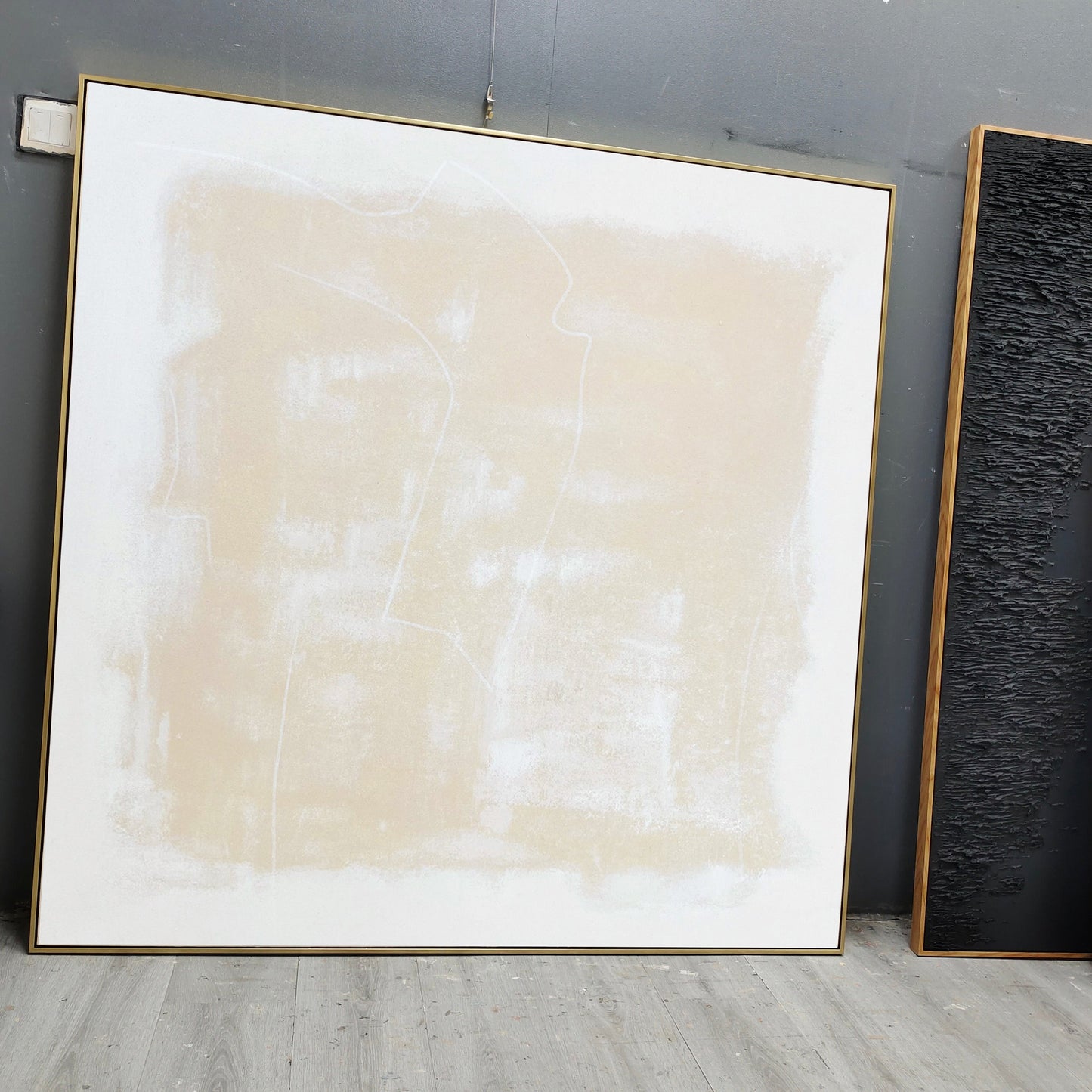 Contemporary Minimalist Oil Painting with Abstract Earthy Tones