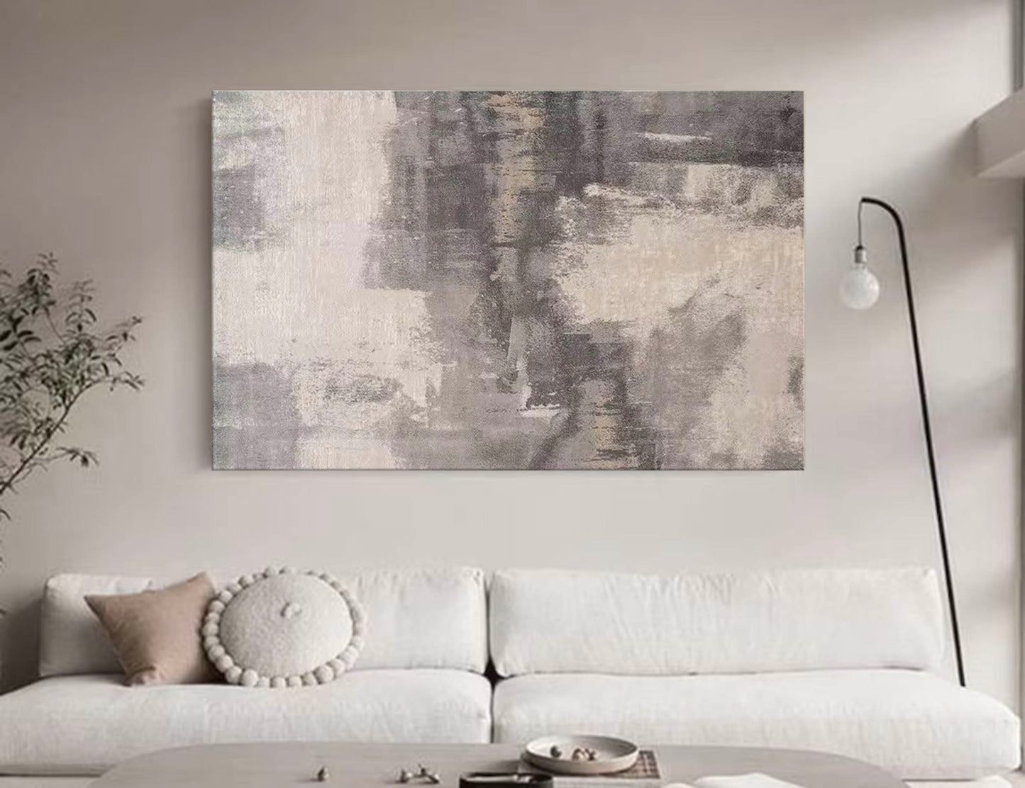 Elegant Minimalist Abstract Oil Painting for Modern Home Décor