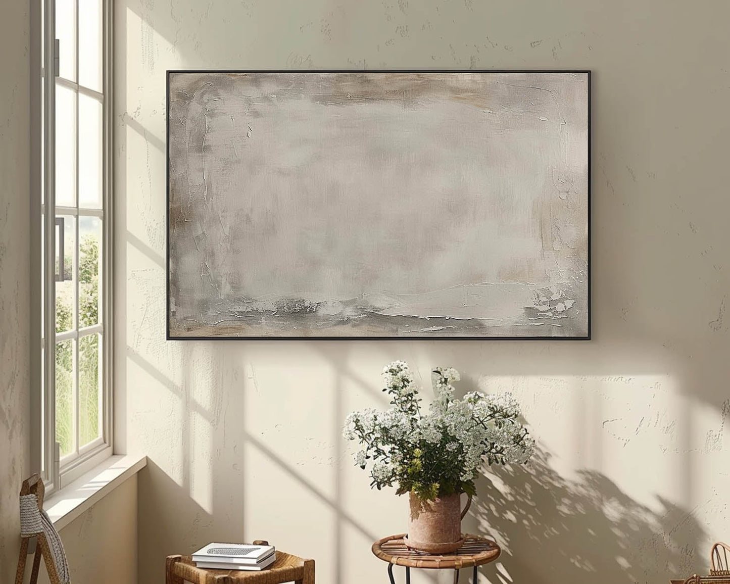 Contemporary Vintage Abstract Oil Painting for Elegant Home Decor