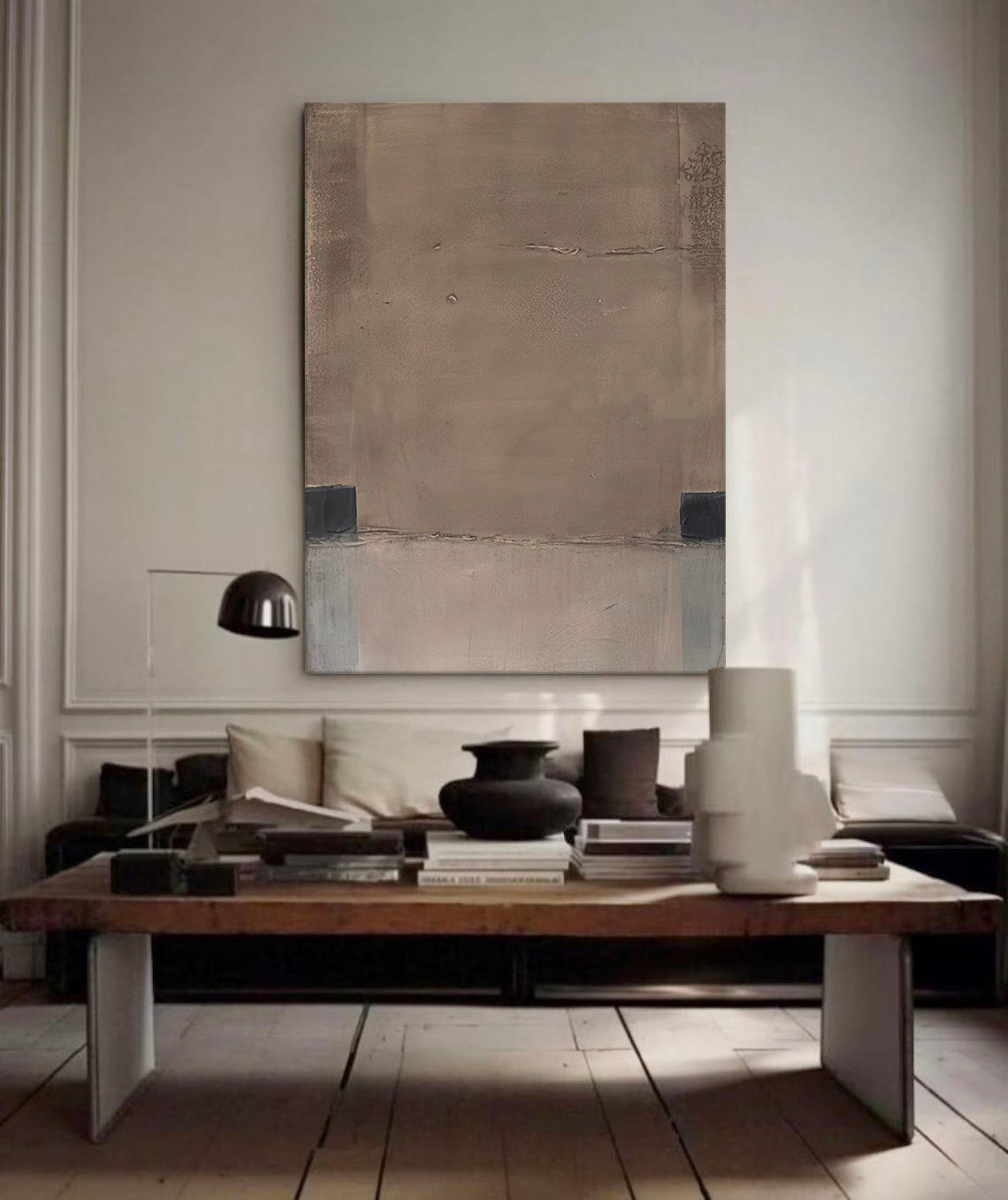 Contemporary Minimalist Abstract Oil Painting for Modern Home Decor