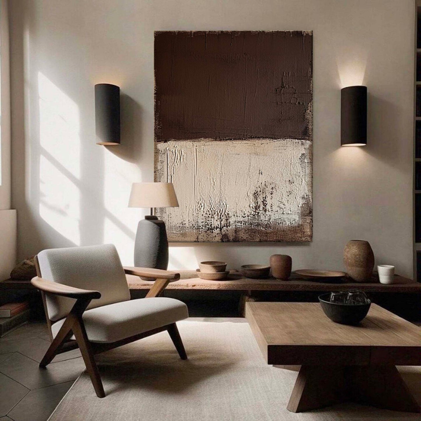Elegant Minimalist Abstract Oil Painting for Modern Home Decor