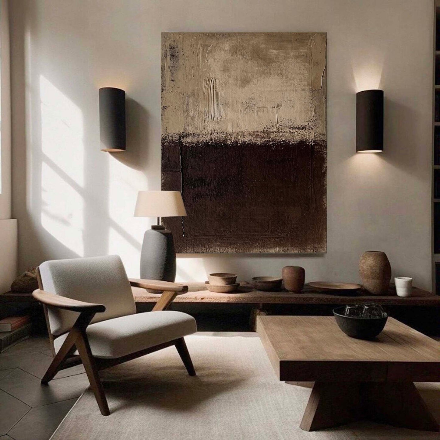 Elegant Minimalist Abstract Oil Painting for Modern Home Decor