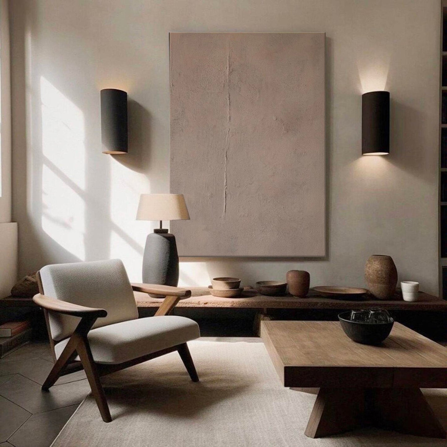 Contemporary Minimalist Abstract Oil Painting for Modern Home Decor