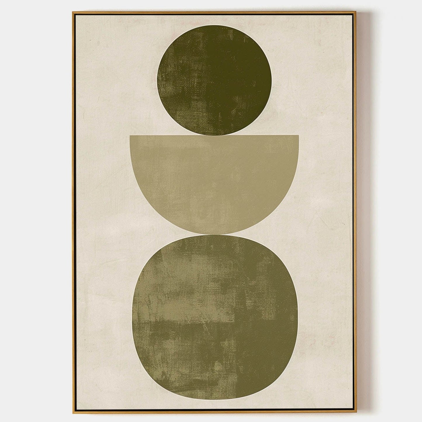 Contemporary Geometric Oil Painting in Earthy Tones for Modern Home Decor