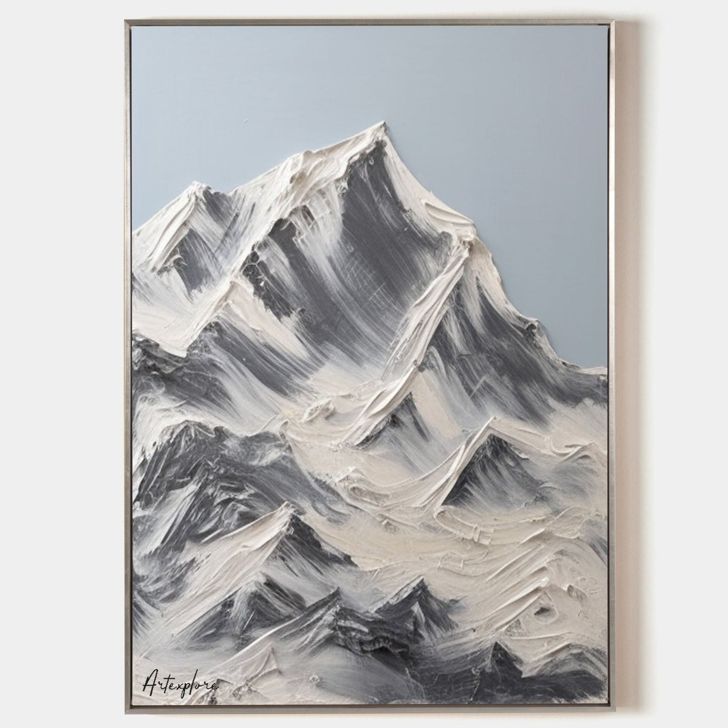 Contemporary Abstract Mountain Oil Painting for Modern Decor