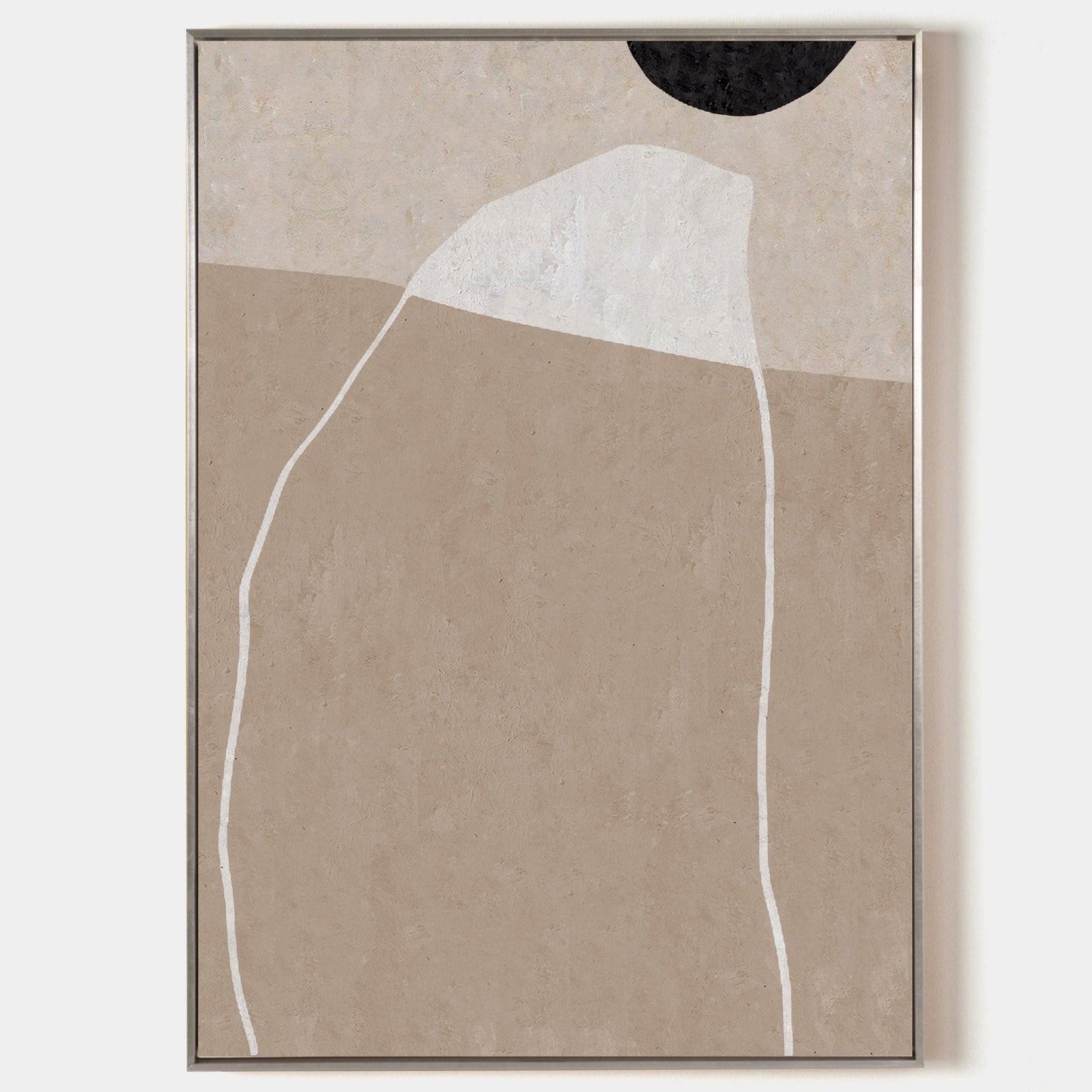 Contemporary Beige Abstract Oil Painting for Modern Home Décor