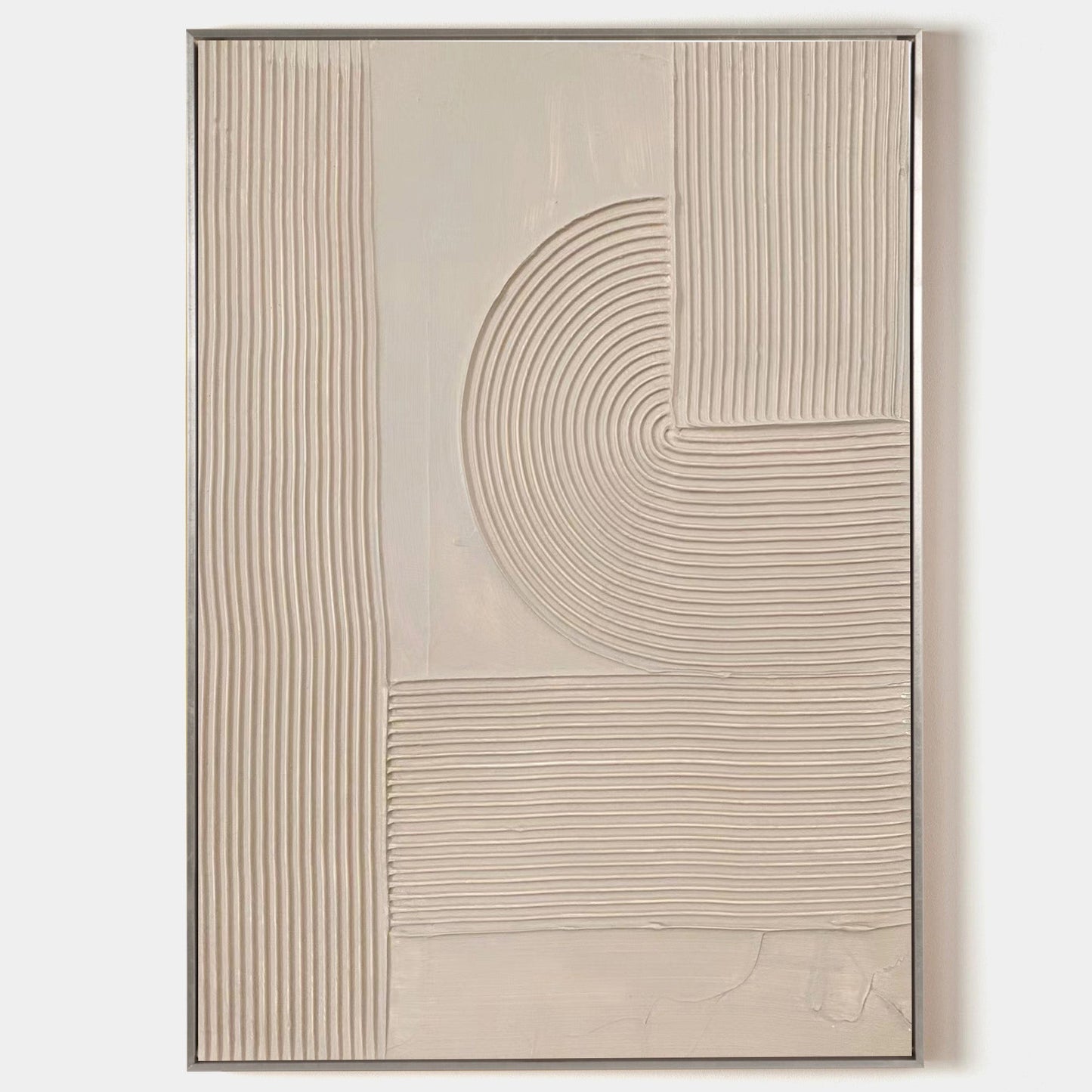 Elegant Beige Minimalist Abstract Oil Painting for Modern Home Décor