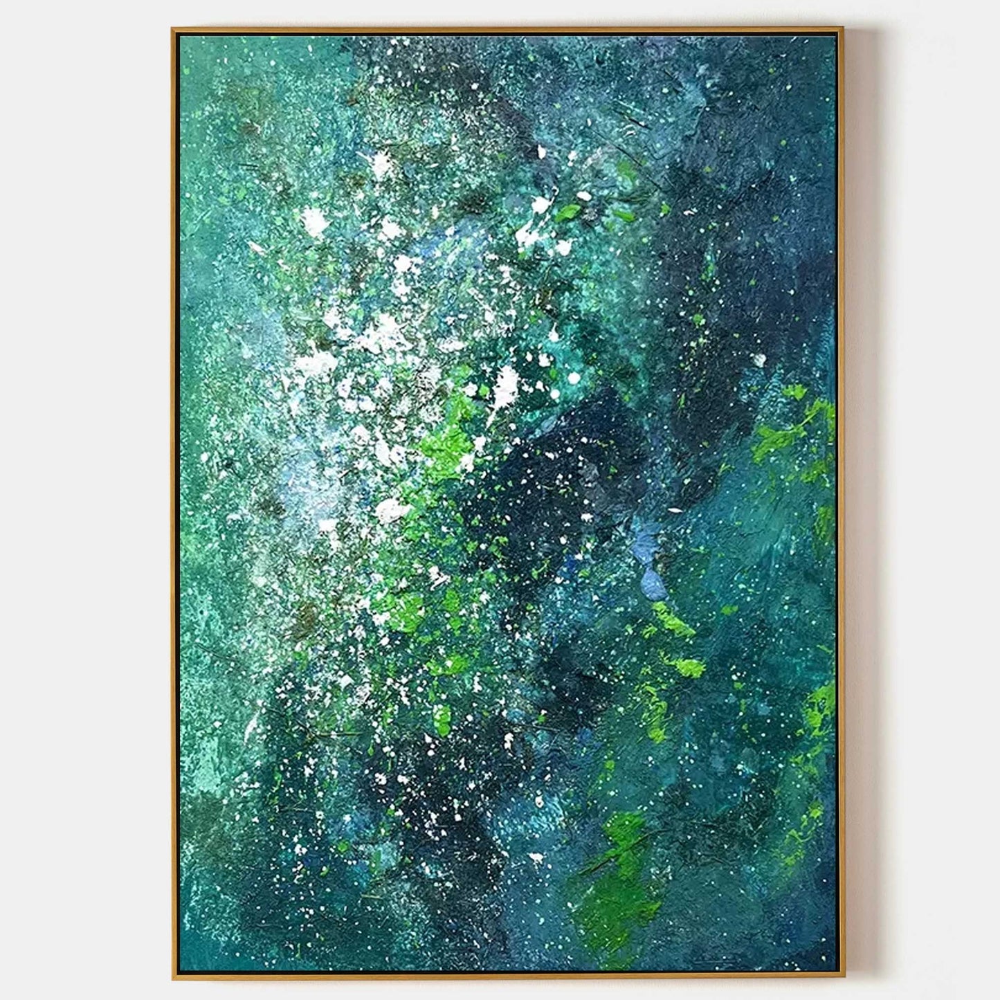 Abstract Ocean Waves Oil Painting with Texture and Rich Color Palette