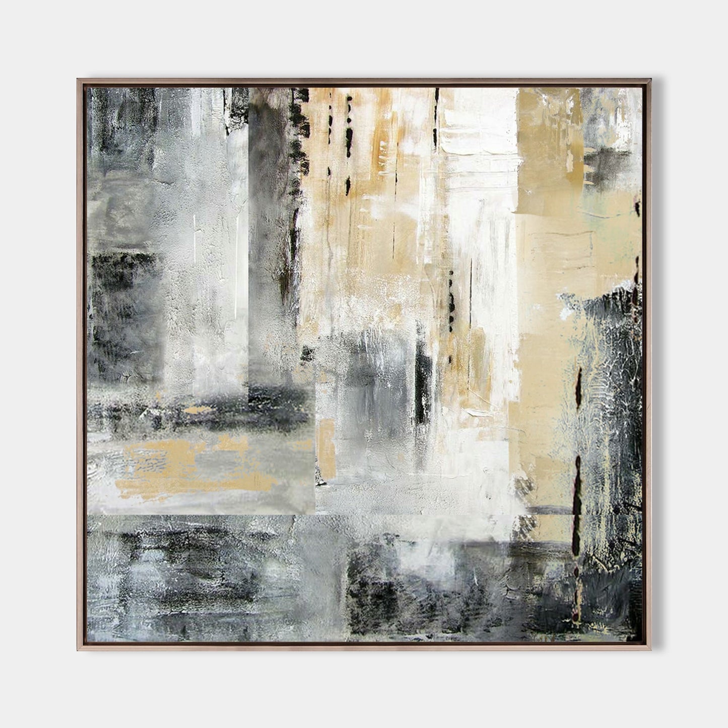 Contemporary Abstract Skyline Oil Painting for Modern Home Decor