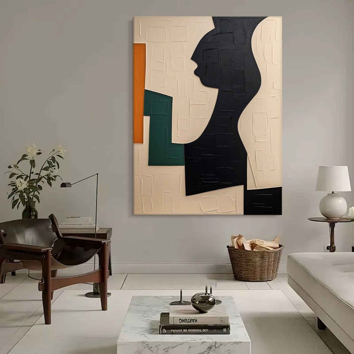 Abstract Wabi-Sabi Oil Painting | Modern Minimalist Wall Art for Unique Home Decor