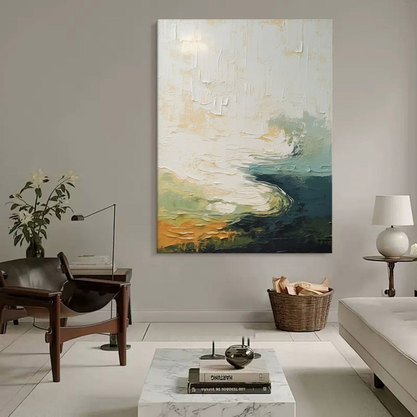 Abstract Landscape Oil Painting in Vibrant Multi-Colored Textures