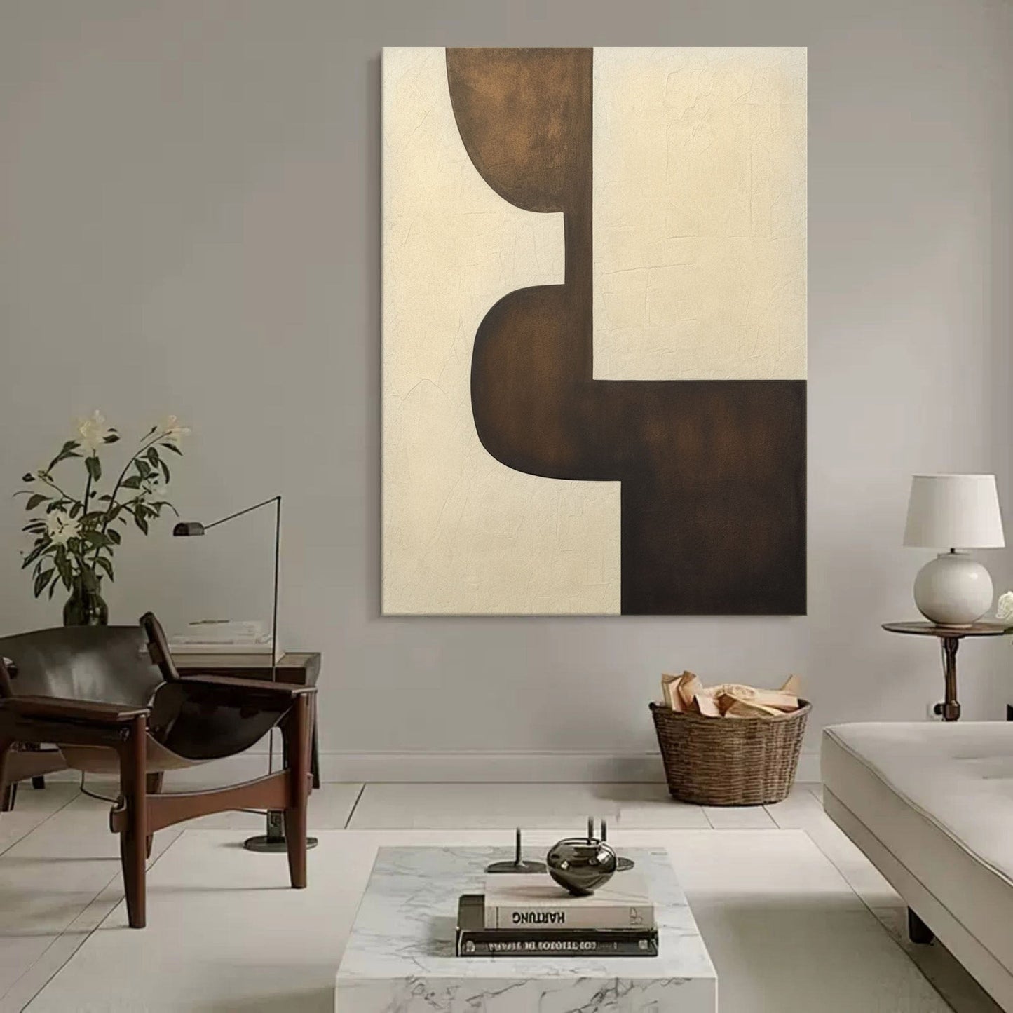 Modern Abstract Minimalist Oil Painting for Elegant Home Decor