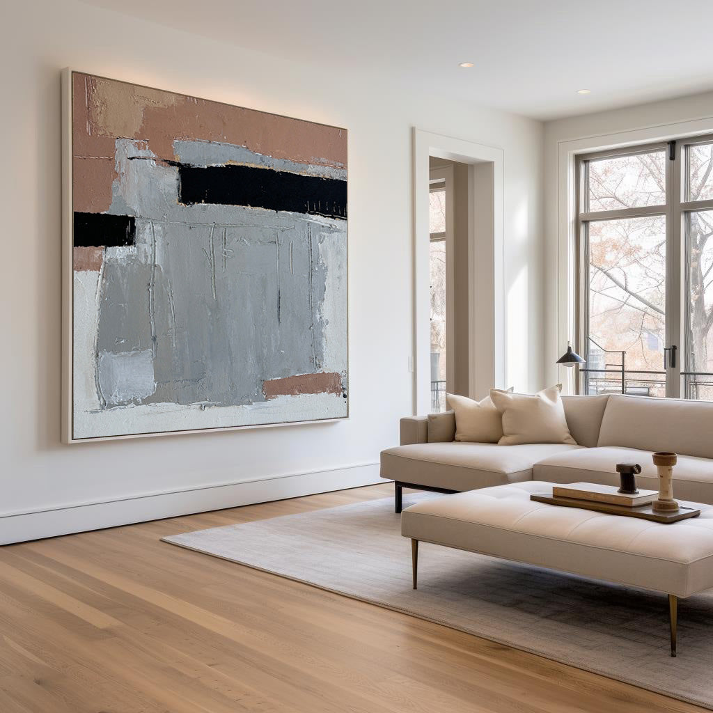 Contemporary Minimalism: Modern Abstract Oil Painting for Elegant Home Décor