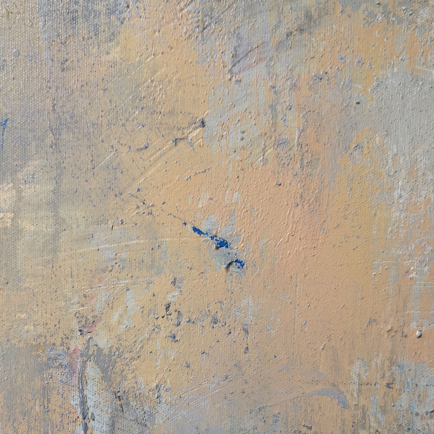 Contemporary Grey and Yellow Abstract Oil Painting for Modern Home Decor