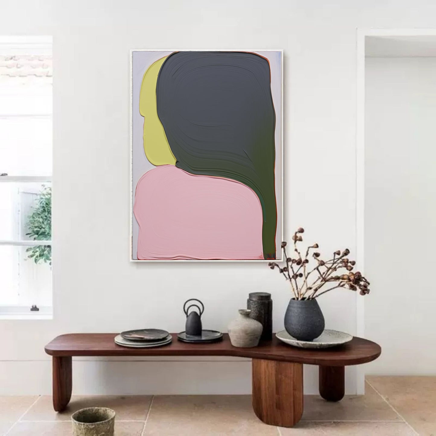 Abstract Colorful Oil Painting of Stylized Portrait with Bold Brushstrokes