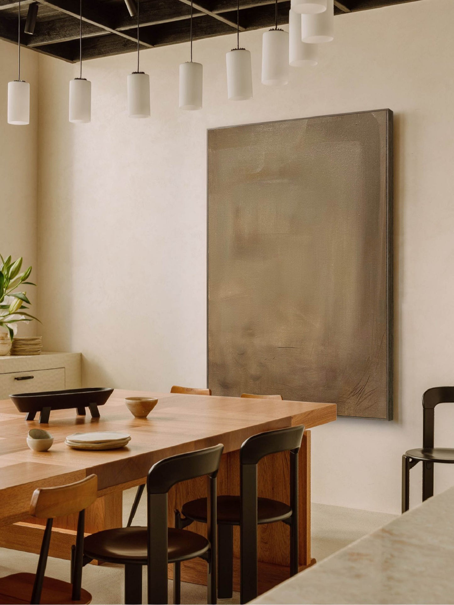 Elegant Minimalist Abstract Oil Painting for Modern Home Decor