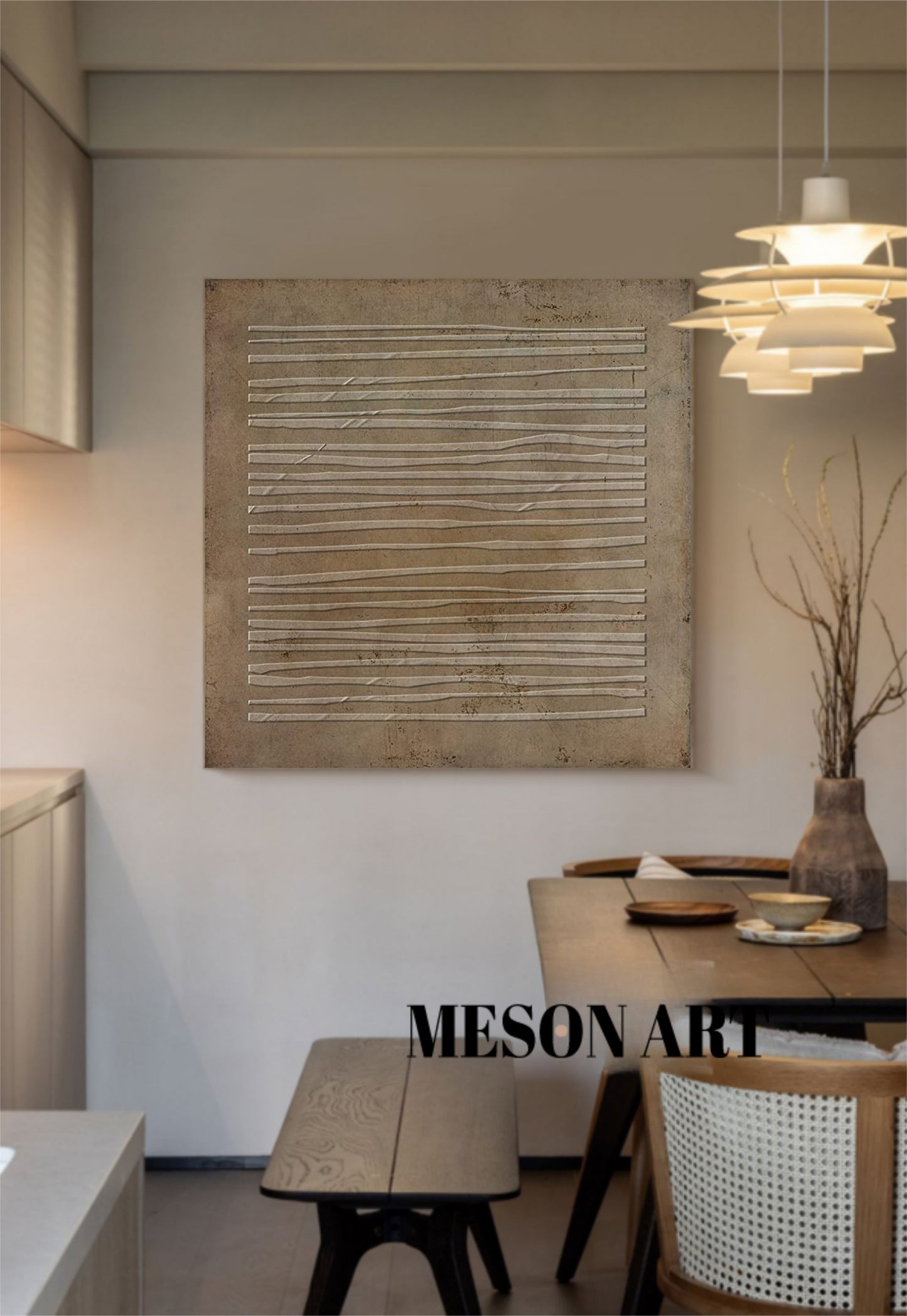 Minimalist Wabi-Sabi Abstract Oil Painting for Modern Home Decor