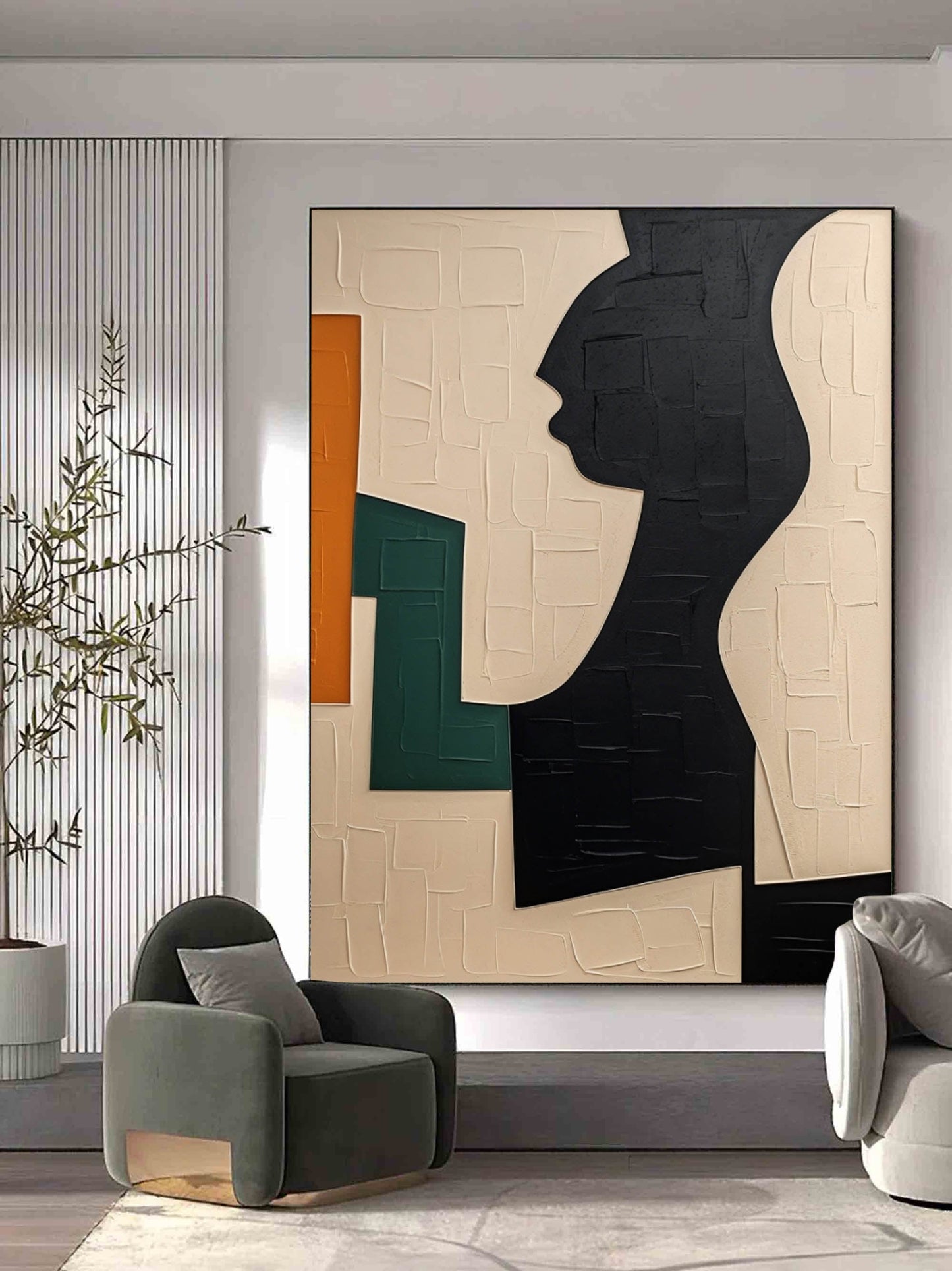 Abstract Wabi-Sabi Oil Painting | Modern Minimalist Wall Art for Unique Home Decor