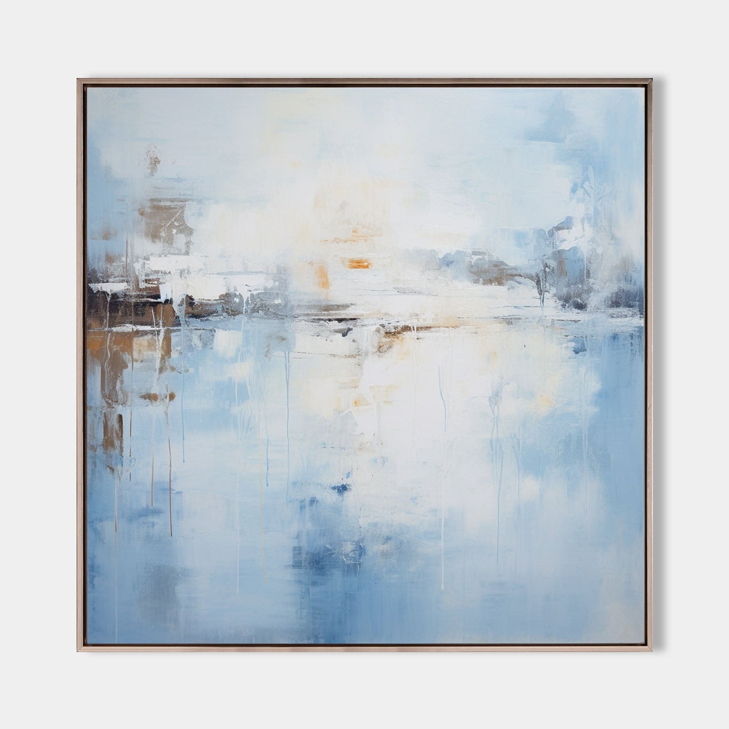 Blue Serenity Abstract Oil Painting for Modern Home Decor