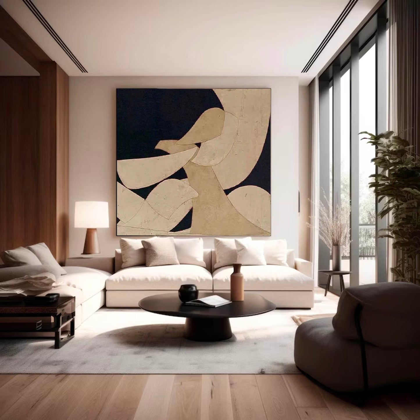 Contemporary Minimalist Abstract Oil Painting for Modern Home Décor