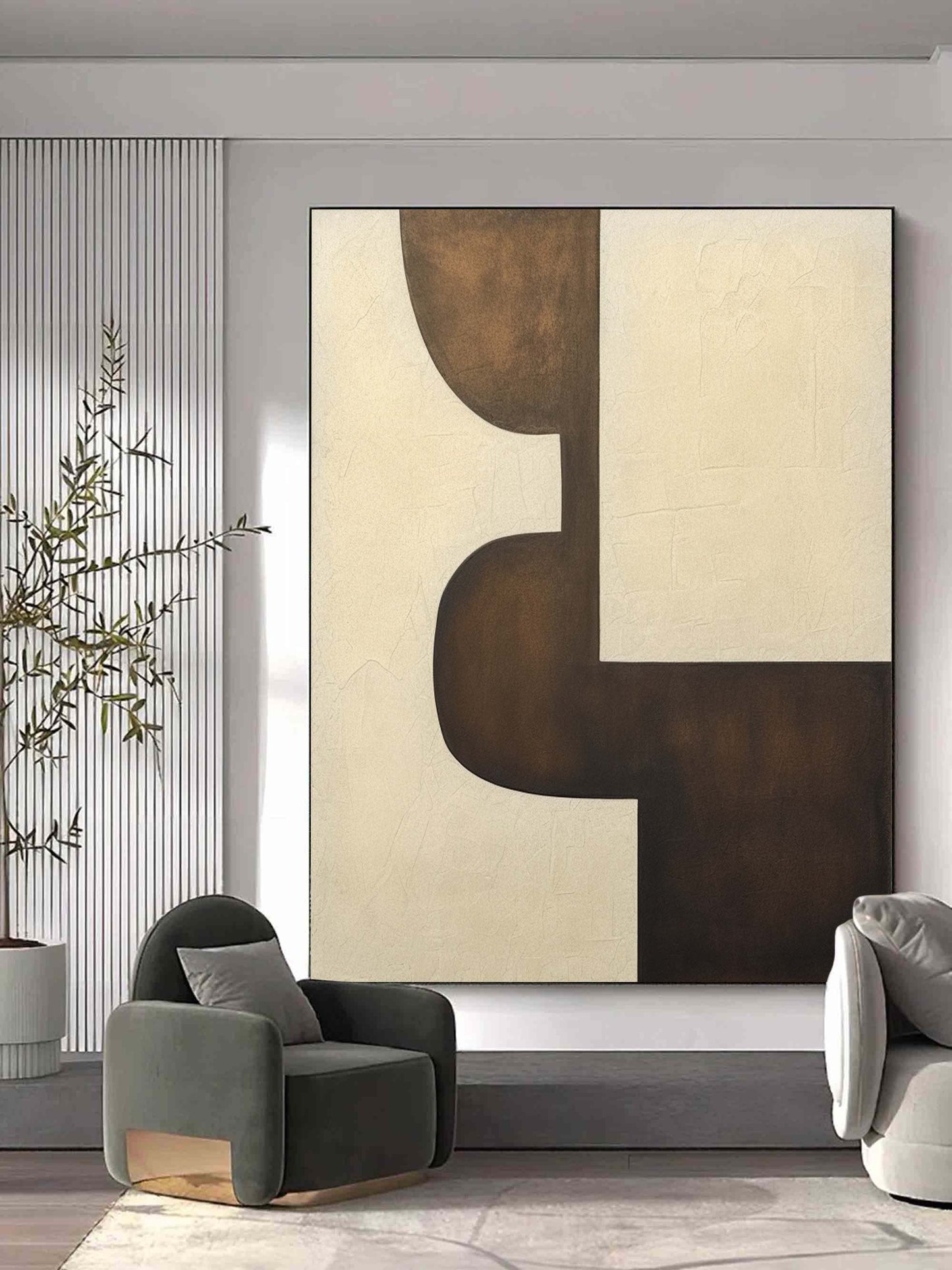 Modern Abstract Minimalist Oil Painting for Elegant Home Decor