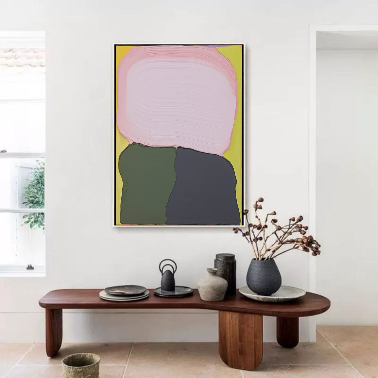 Abstract Colorful Oil Painting with Modern Artistic Vibes for Home Decor