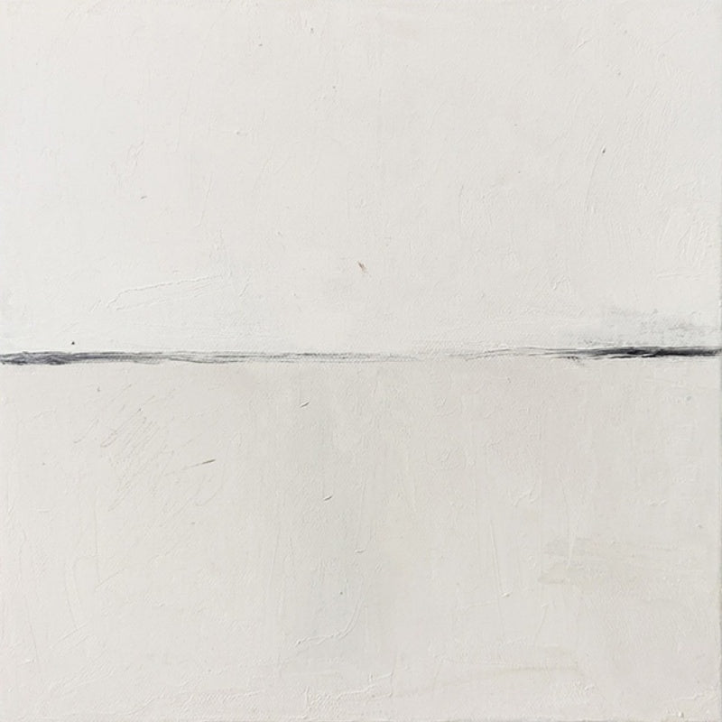 Minimalist White Landscape Oil Painting for Modern Home Decor