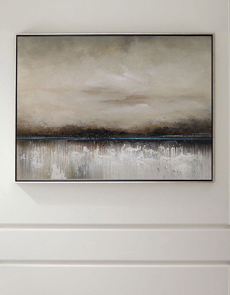 Serene Coastal Abstract Oil Painting – Tranquil Seascape for Modern Decor