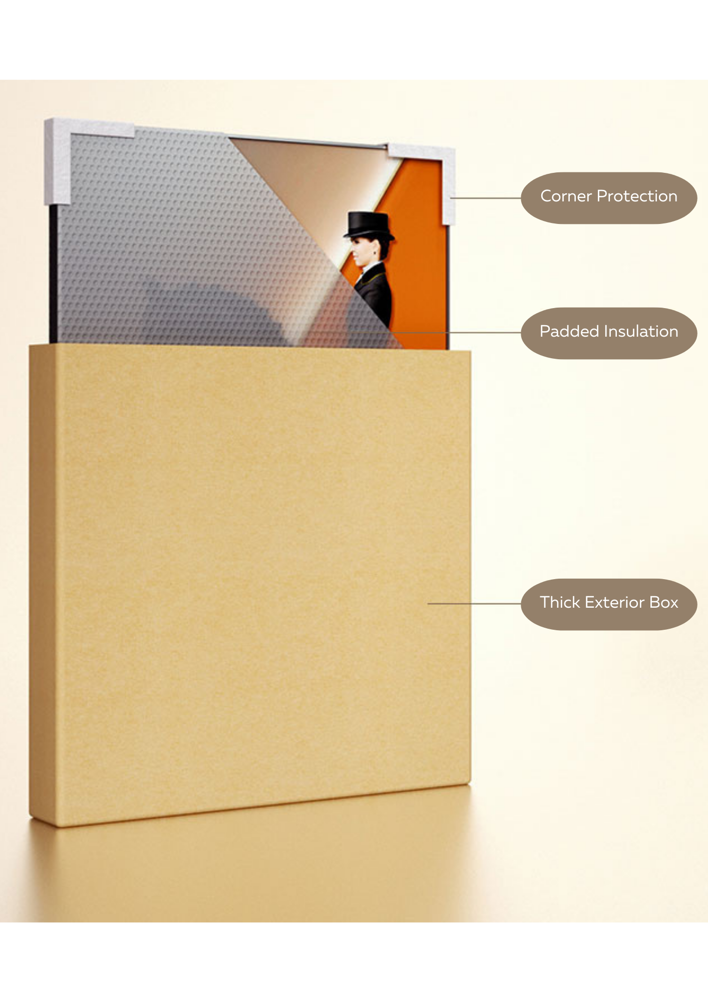 Stylish Minimalist Abstract Oil Painting in Warm Yellow and Earth Tones