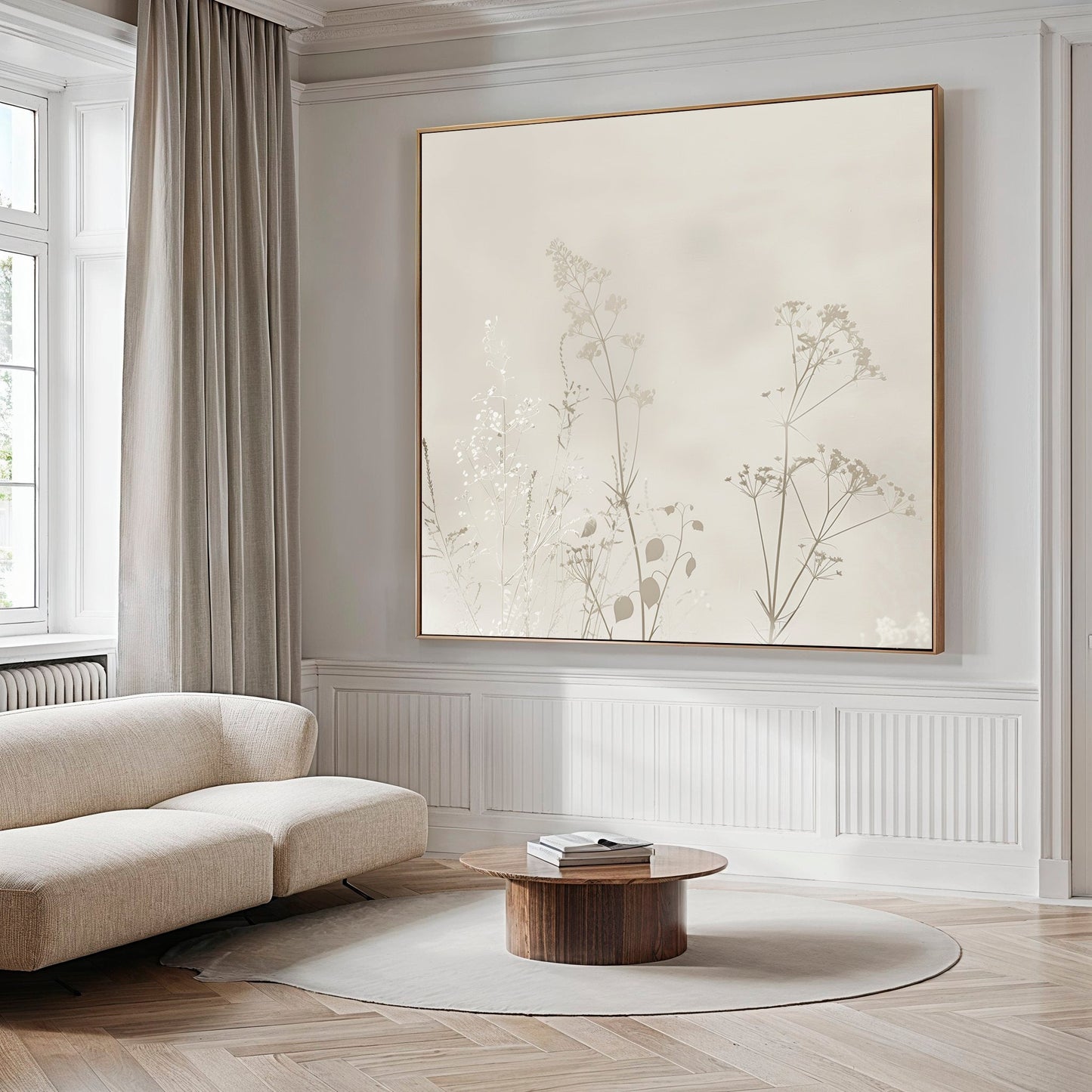 Elegant Floral Abstract Oil Painting for Modern Home Decor