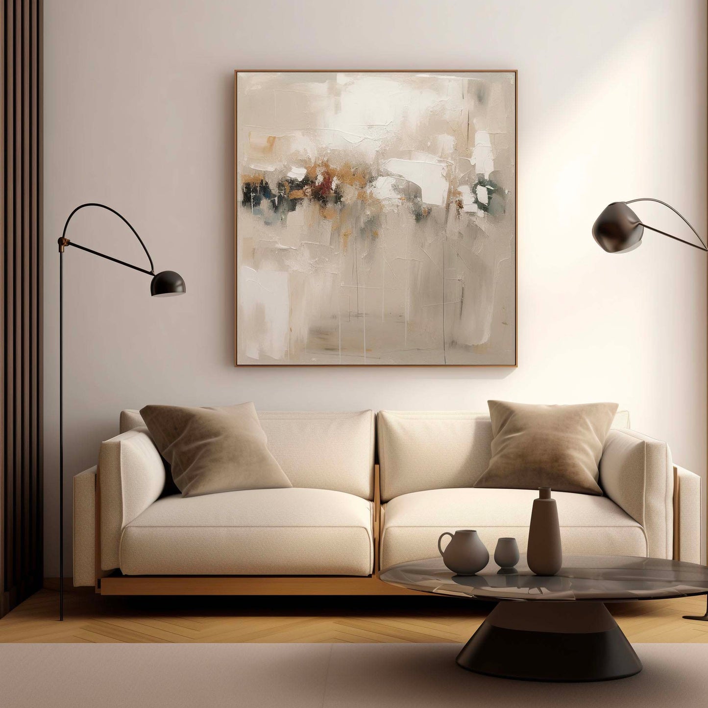 Serene Minimalist Abstract Oil Painting for Contemporary Home Decor