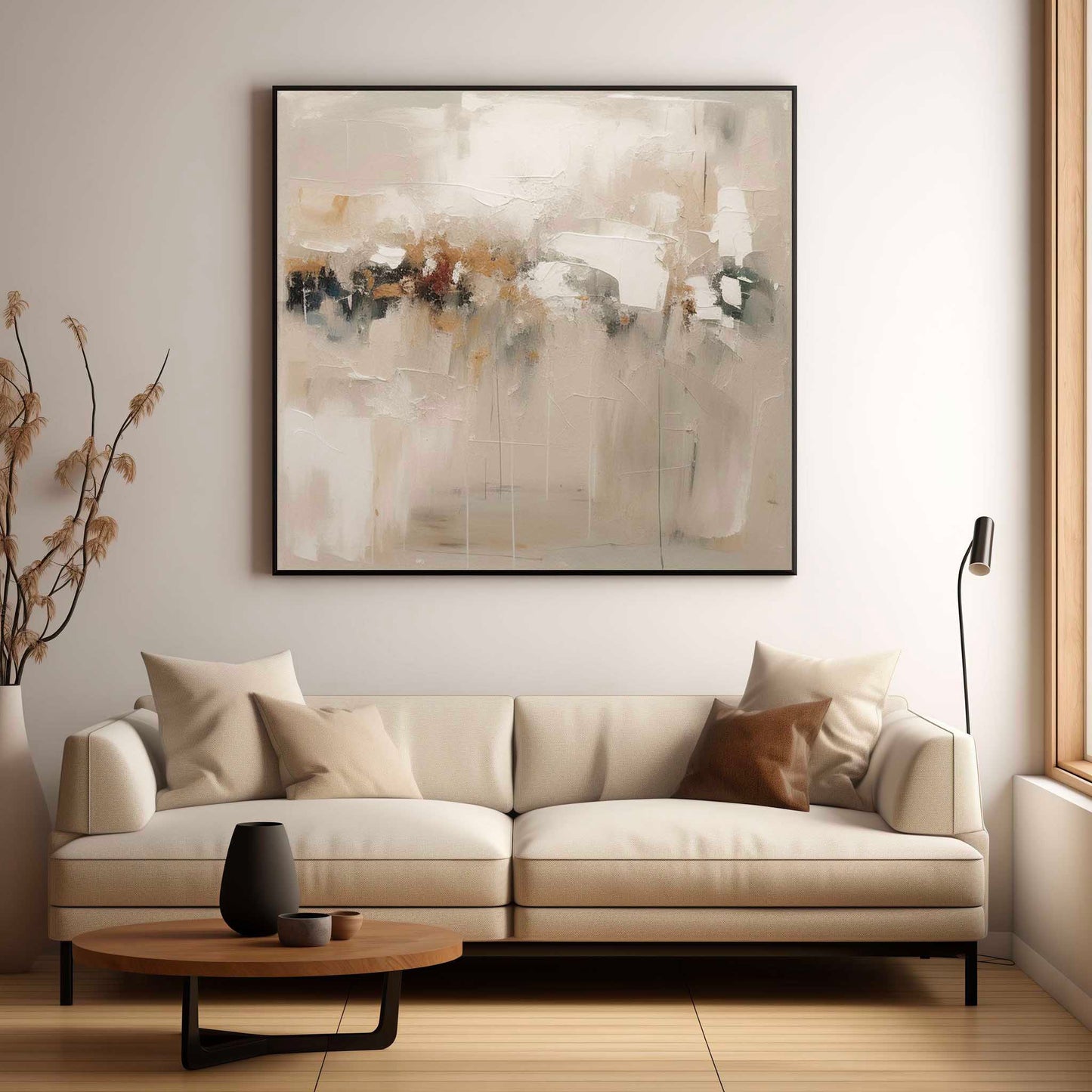 Serene Minimalist Abstract Oil Painting for Contemporary Home Decor