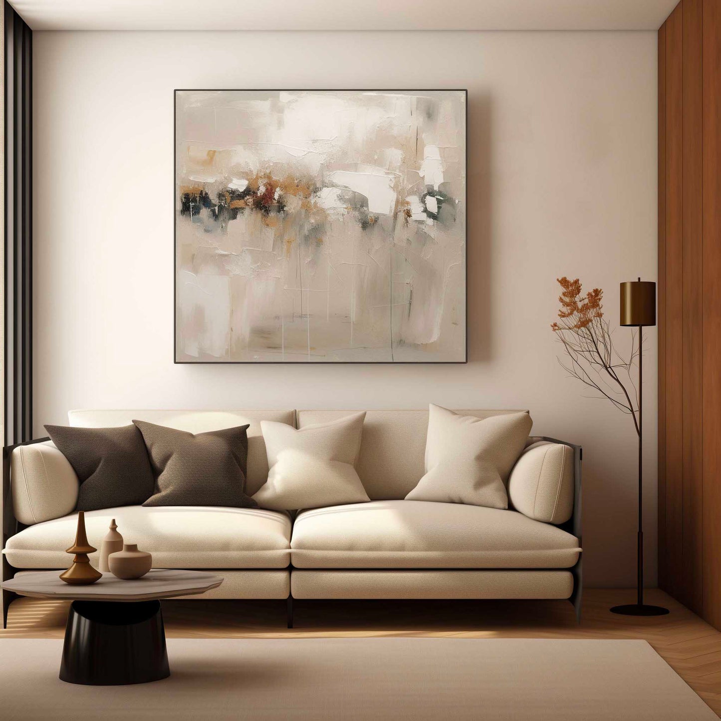 Serene Minimalist Abstract Oil Painting for Contemporary Home Decor
