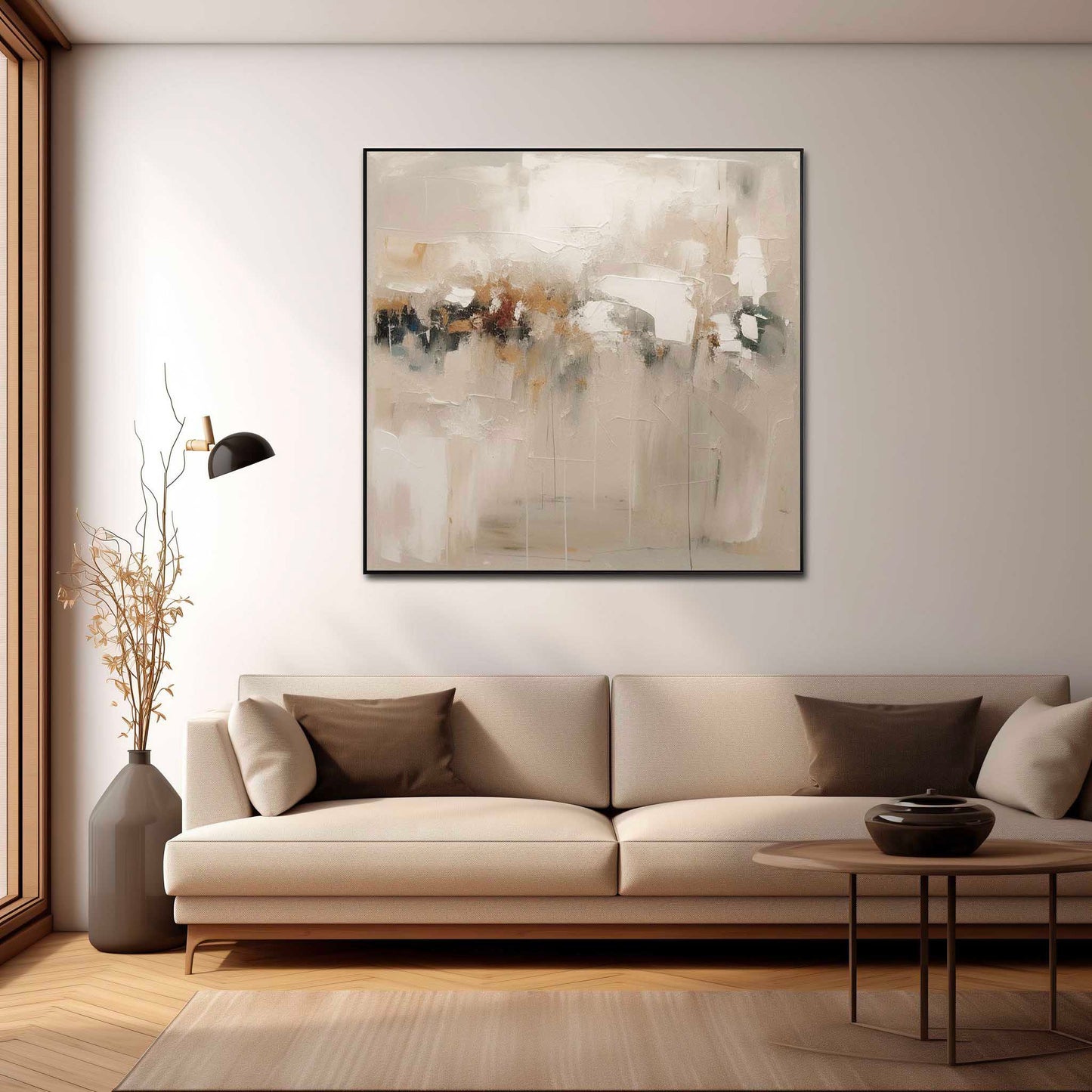 Serene Minimalist Abstract Oil Painting for Contemporary Home Decor