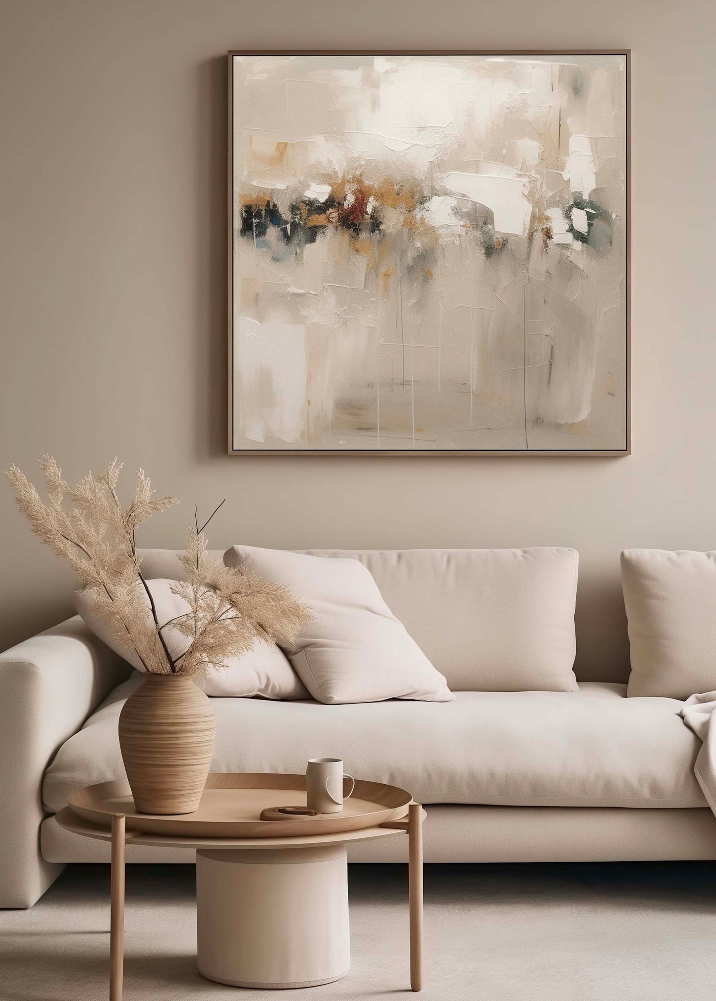 Serene Minimalist Abstract Oil Painting for Contemporary Home Decor