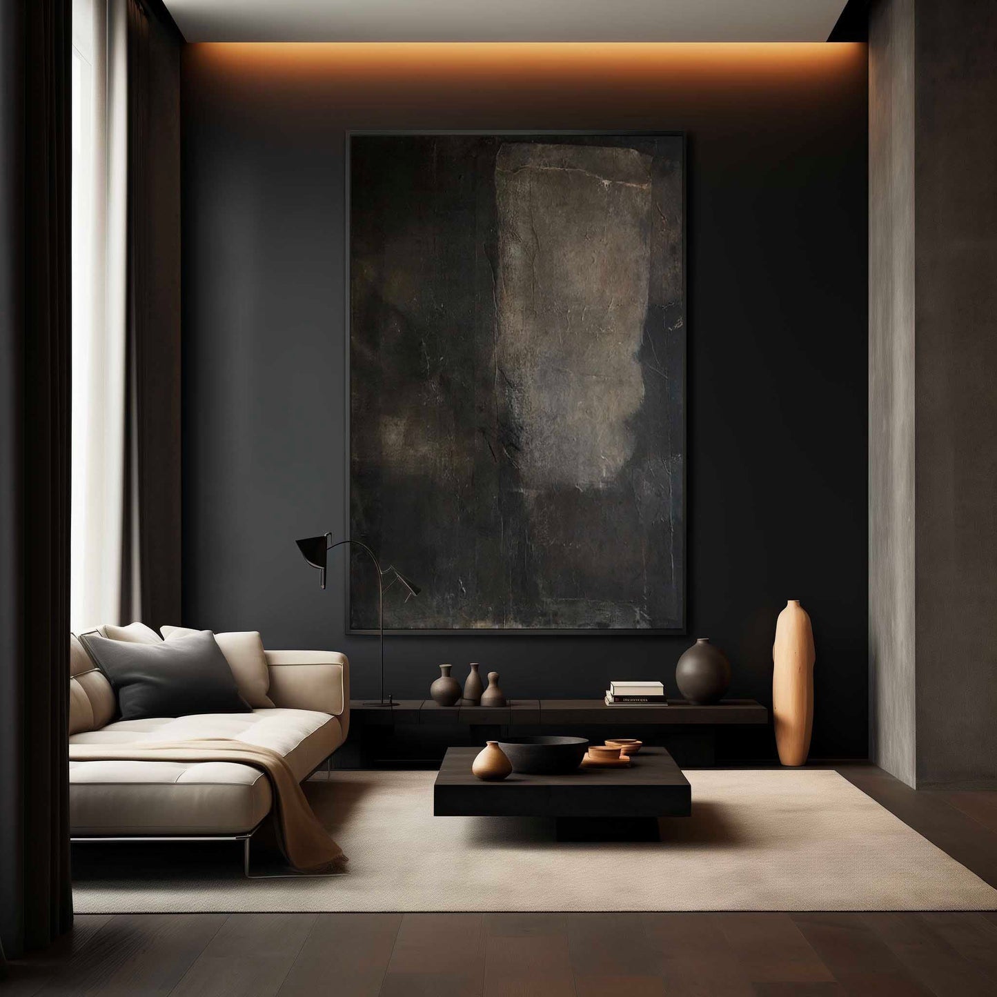 Modern Minimalist Abstract Oil Painting for Sophisticated Home Decor