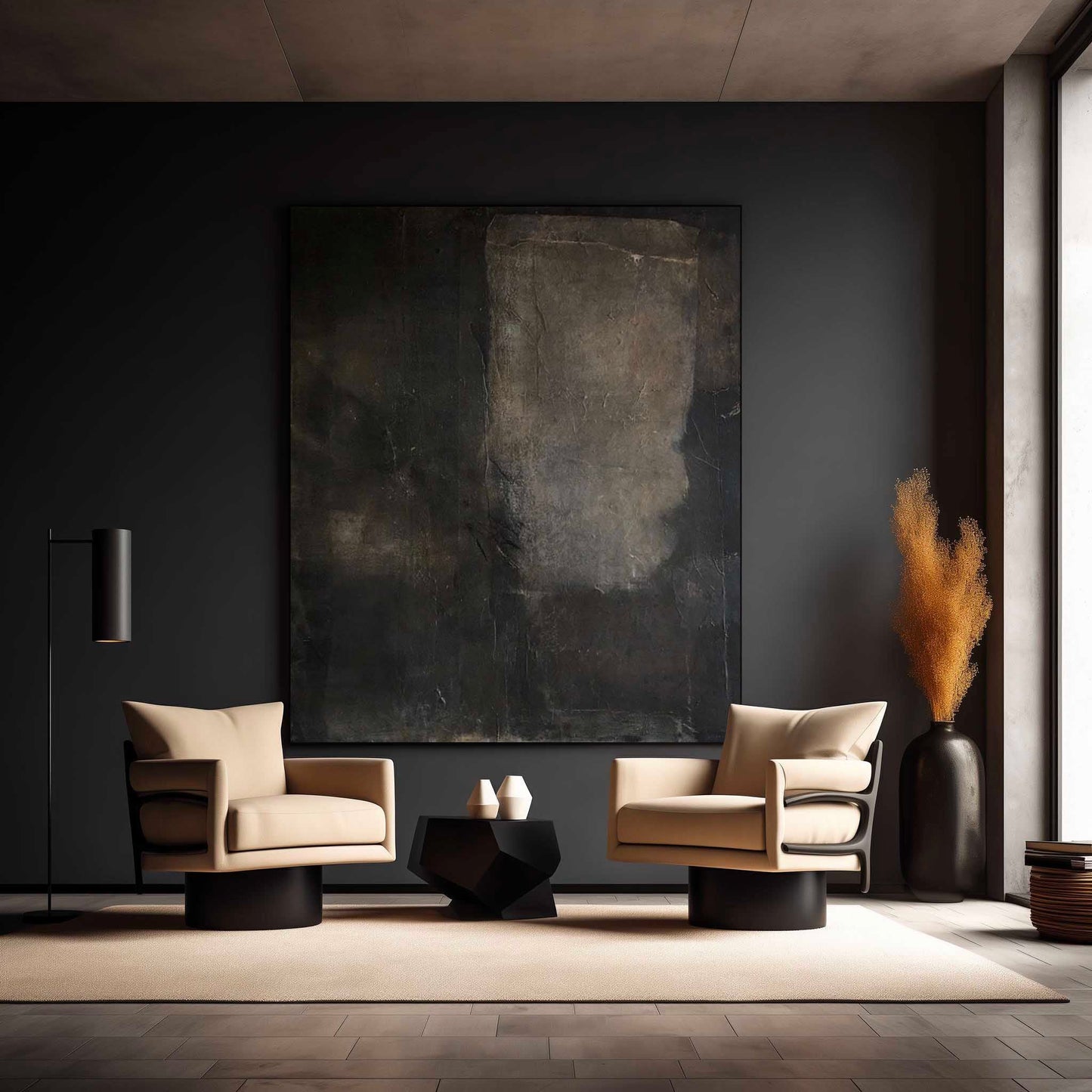 Modern Minimalist Abstract Oil Painting for Sophisticated Home Decor