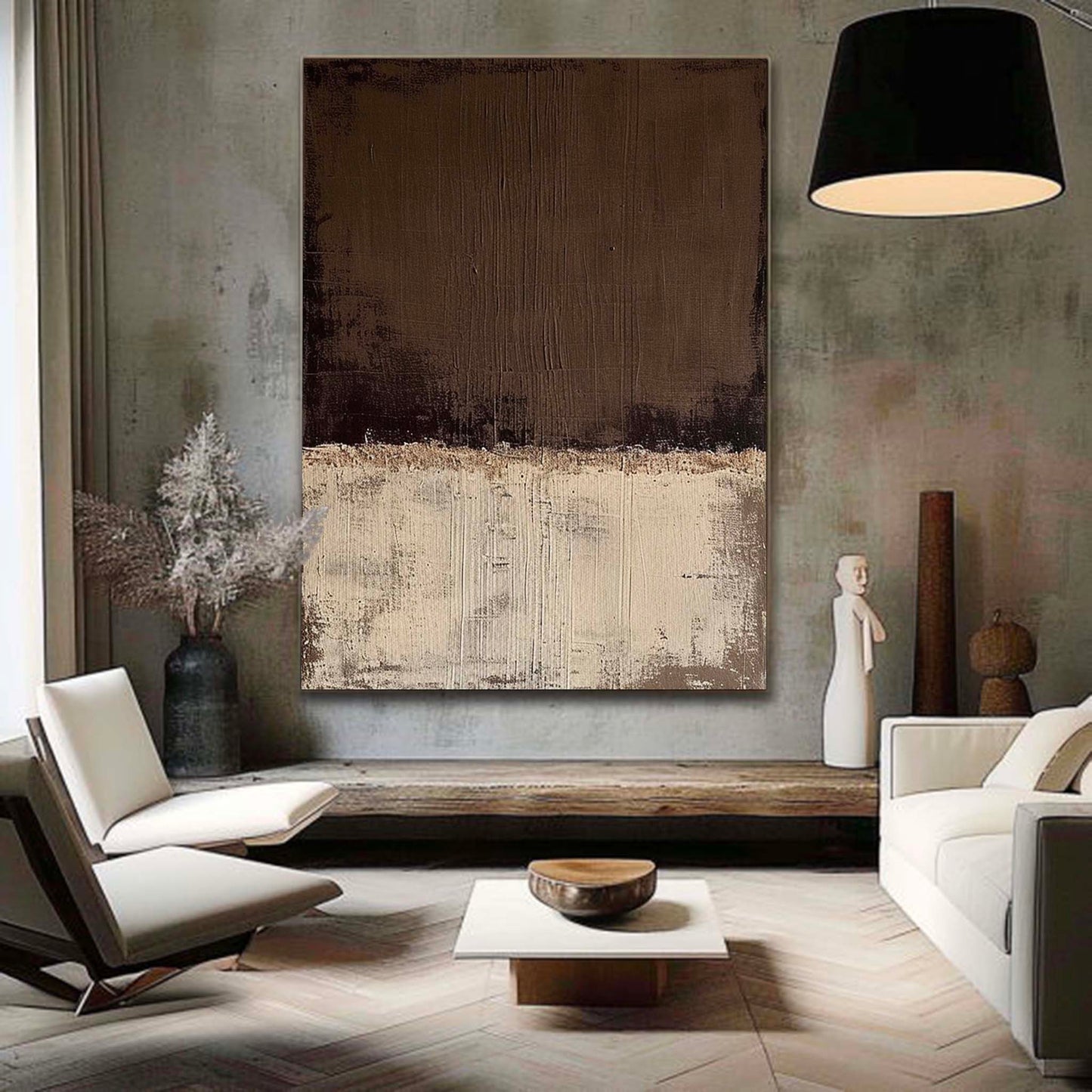 Elegant Minimalist Abstract Oil Painting for Contemporary Home Decor