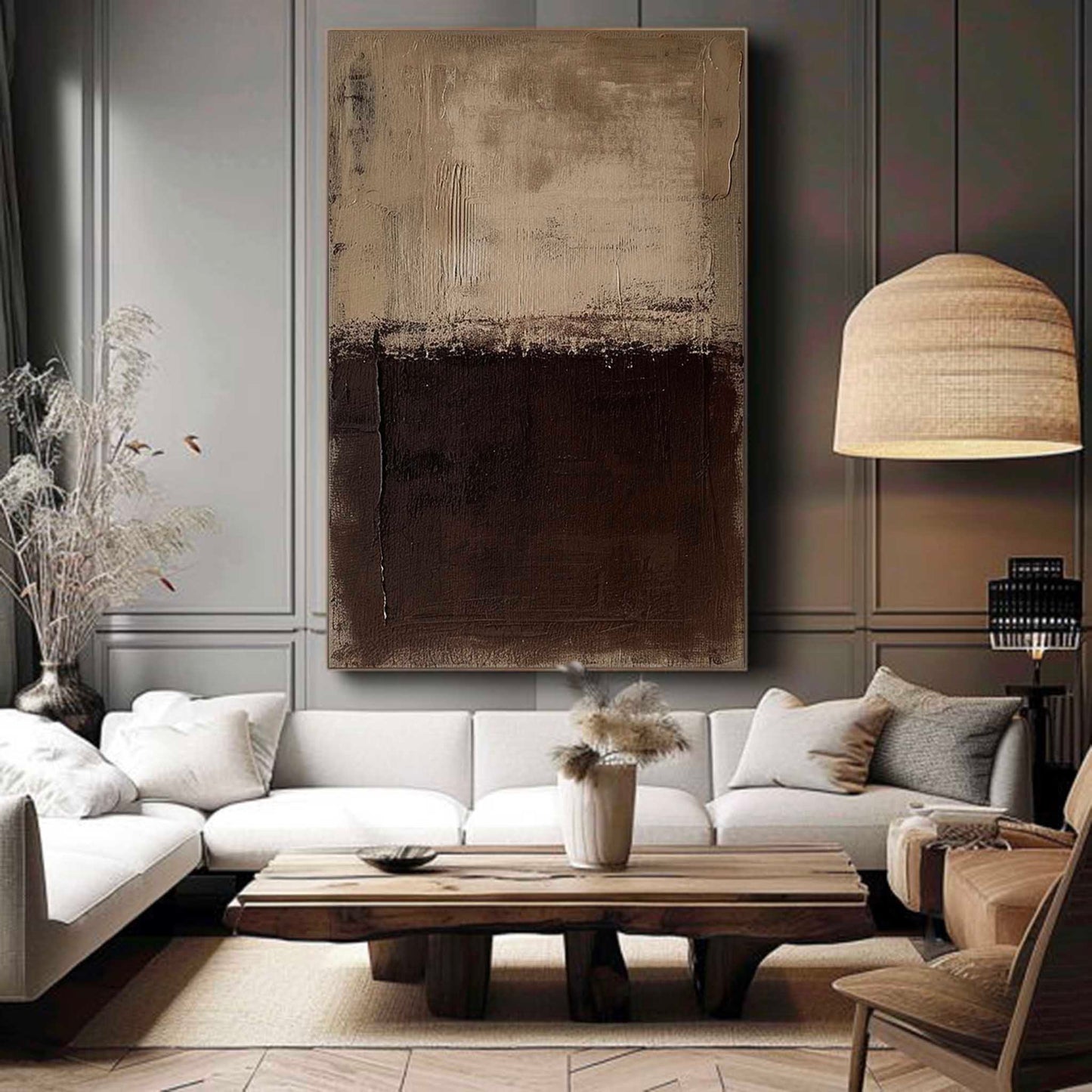 Elegant Minimalist Abstract Oil Painting for Modern Home Decor