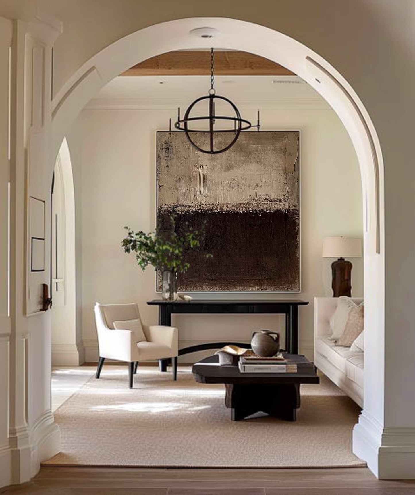 Elegant Minimalist Abstract Oil Painting for Modern Home Decor